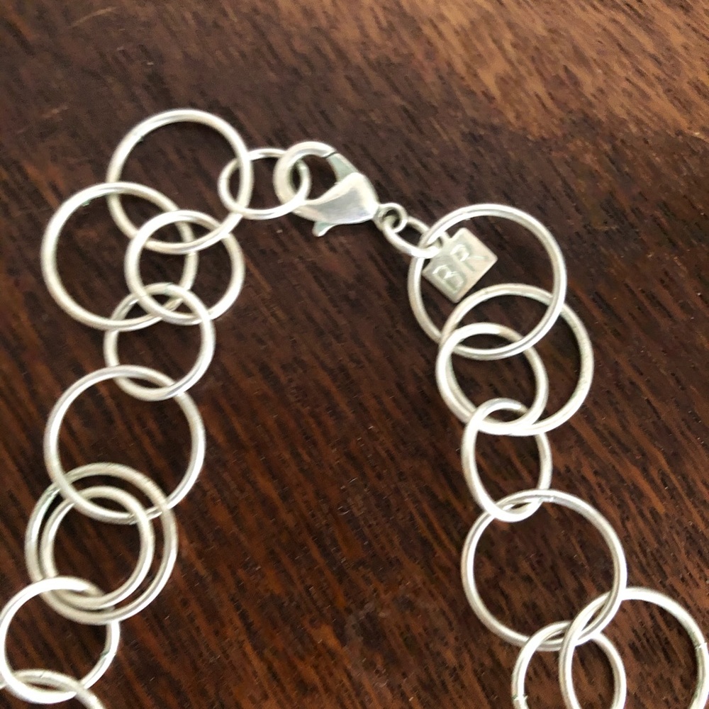 Long Silver Interlocking Necklace - image 2